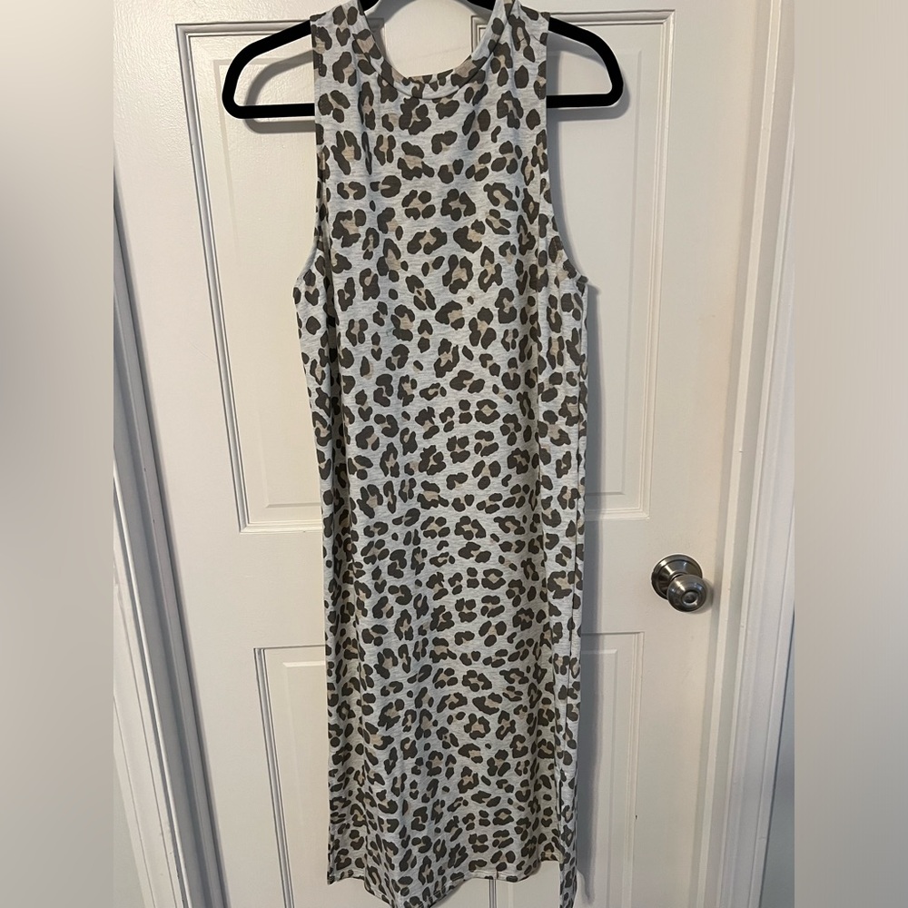 Cheetah tank midi dress